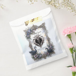 Black Swan Wedding Frame – Gothic Romance Love Favor Bag