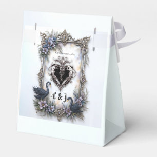 Black Swan Wedding Frame – Gothic Romance Love Favor Boxes