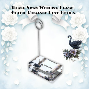 Black Swan Wedding Frame – Gothic Romance Love Place Card Holder