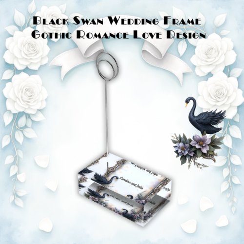 Black Swan Wedding Frame – Gothic Romance Love Place Card Holder