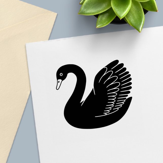 Black Swan Wings up Self-inking Stamp (Creator Uploaded)