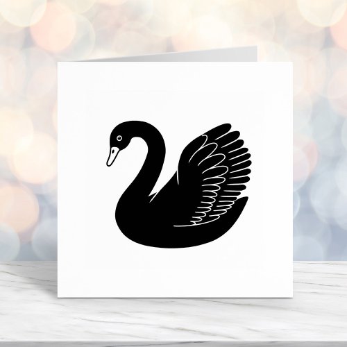 Black Swan Wings up Self_inking Stamp