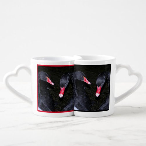 Black Swans in Love Valentines Coffee Mug Set