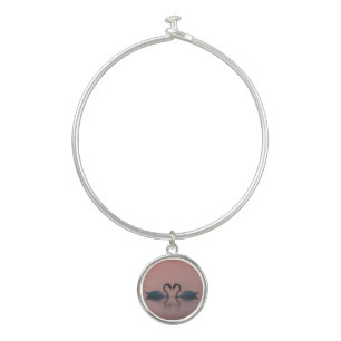 Black Swans Must Be Love Pink Sky Bangle Bracelet
