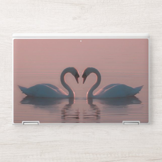Black Swans Must Be Love Pink Sky HP Laptop Skin (Front)