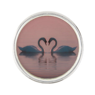 Black Swans Must Be Love Pink Sky Lapel Pin
