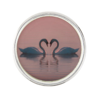 Black Swans Must Be Love Pink Sky Lapel Pin