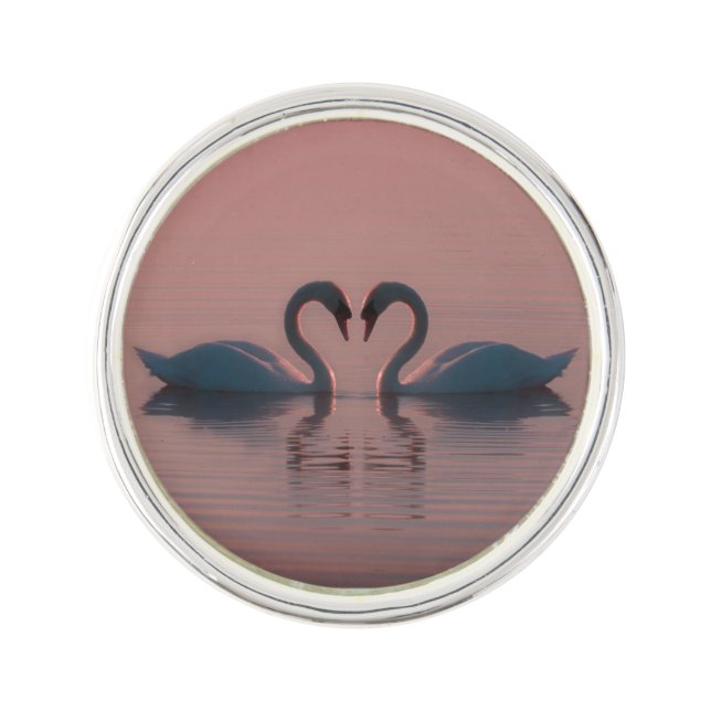 Black Swans Must Be Love Pink Sky Lapel Pin (Front)