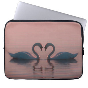 Black Swans Must Be Love Pink Sky Laptop Sleeve