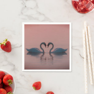 Black Swans Must Be Love Pink Sky Napkins