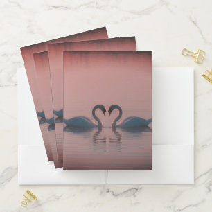 Black Swans Must Be Love Pink Sky Pocket Folder