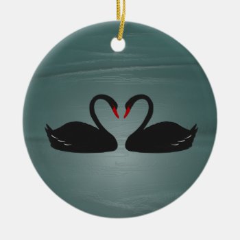 Black Swans Ornament by ellejai at Zazzle