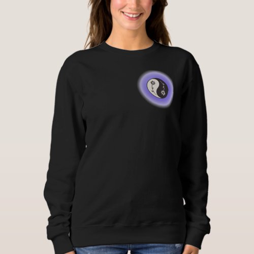 Black sweater Ying yang purple circle 