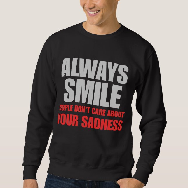 Black Sweatshirt for Mens with Reality Statement (Front)