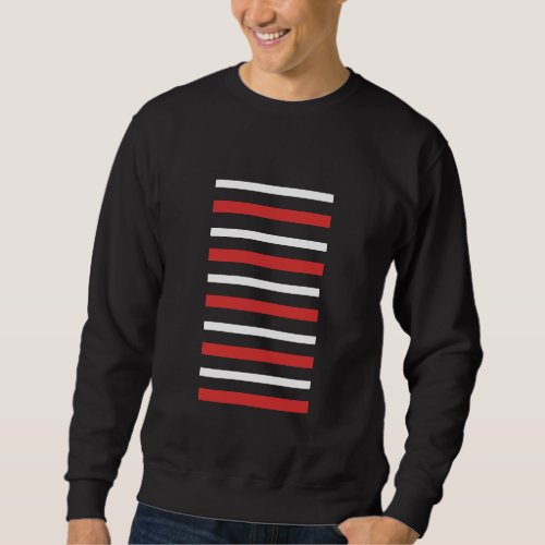 Black Sweatshirt with White and Red Lines