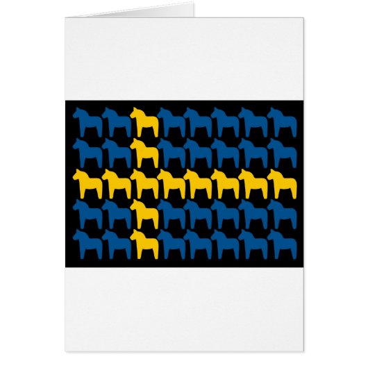 Black Sweden Dala Flag Cards (Front)