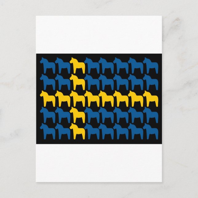 Black Sweden Dala Flag Postcard (Front)