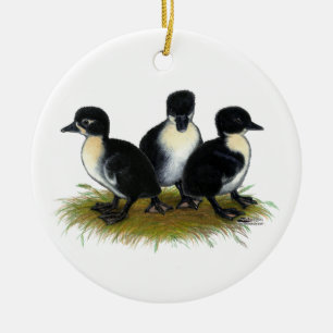 Black Swedish Ducklings Ceramic Ornament