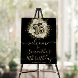 Black Sweet 16 Gold Balloons Welcome Sign<br><div class="desc">Let your friends know to mark their calendars for your special day with these beautiful dusty blue Sweet 16 welcome sign . Each welcome sign features a festive design with beautiful balloons, perfect for setting the mood for a day of fun and celebration. Whether you plan to host a grand...</div>