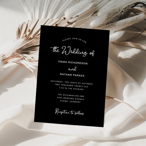 Black Sweet and Whimsical  the Wedding of  Invitation