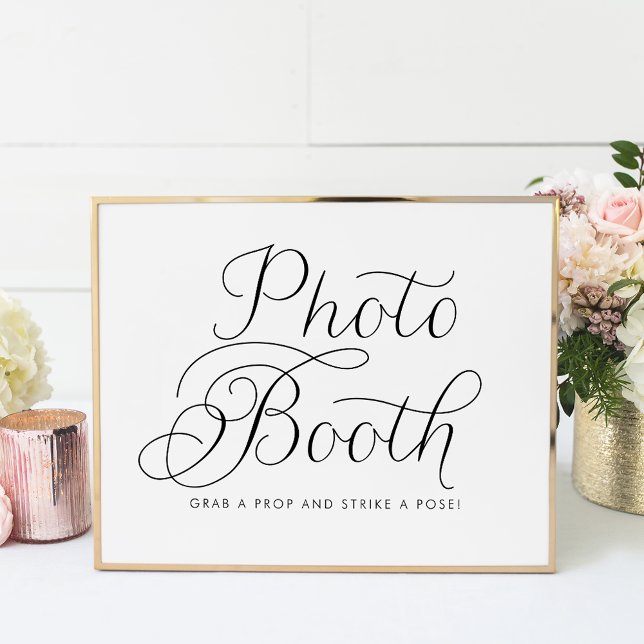 Black Sweet Calligraphy Wedding Photo Booth Poster (Creator Uploaded)