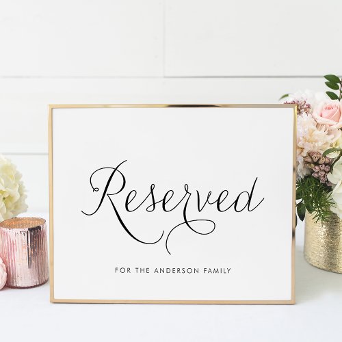 Black Sweet Calligraphy Wedding Reserved Poster