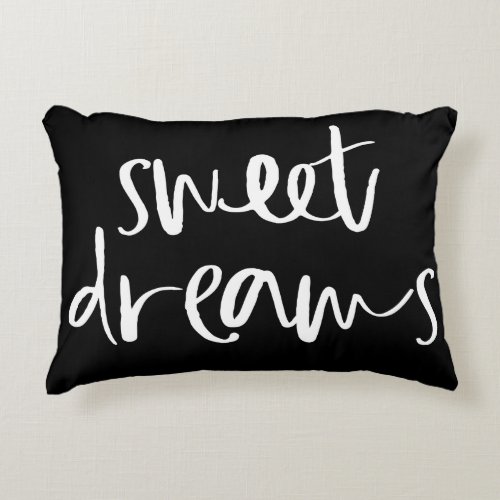 Black Sweet Dreams Hand Lettering Pillow