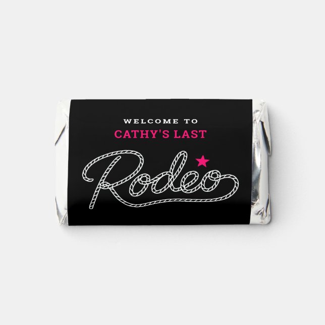 Black Sweet Treats Last Rodeo Bachelorette Party Hershey's Miniatures (Front)