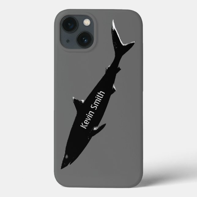 black swimming shark personalized Case-Mate iPhone case (Back)