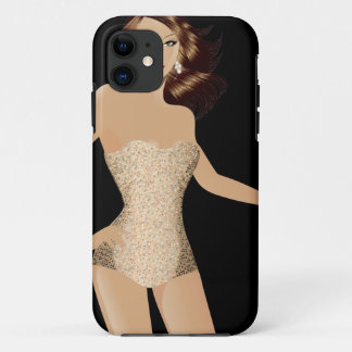 Black Swimsuit Girl iPhone 5 Barely There™ 11 Case