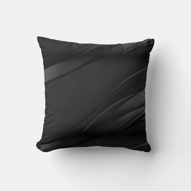 Black Swirl Accent Throw Pillow (Front)