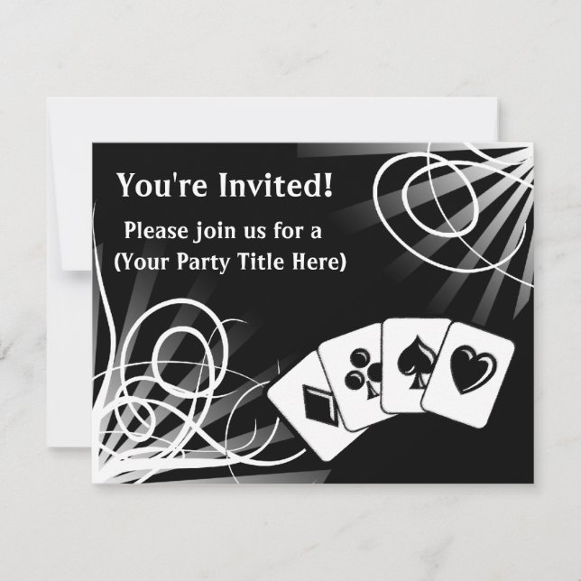 Black Swirl Custom Invitations (Front)