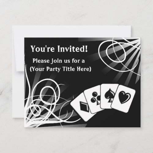 Black Swirl Custom Invitations