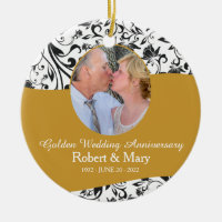 Black Swirl & Gold 50th Wedding Anniversary Photo