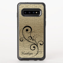 Black Swirl Gold Texture Personalized