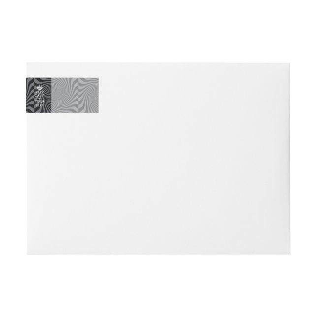 Black Swirl KEEP CALM Your Creative Text Wrap Around Label (Front)