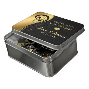 Black Swirl On Gold Jigsaw Puzzle