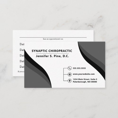 Black Swirl Professional Multiple Appointment Card