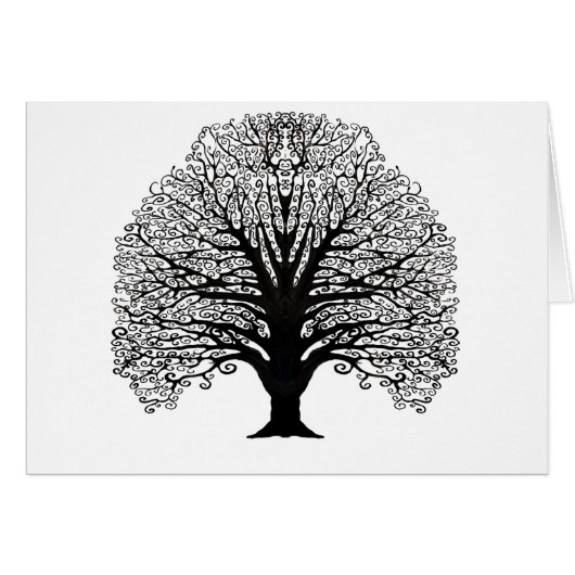 Black Swirl Tree Cards (Front Horizontal)
