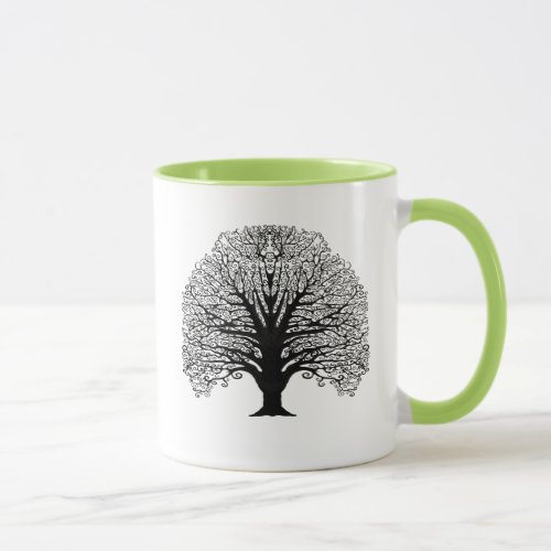 Black Swirl Tree Mug