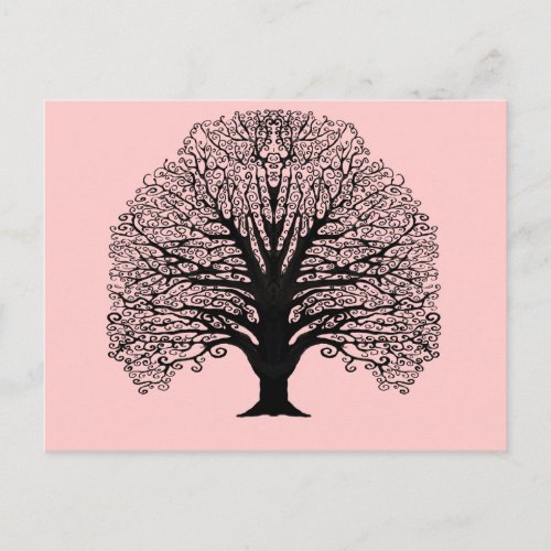 Black Swirl Tree Postcard