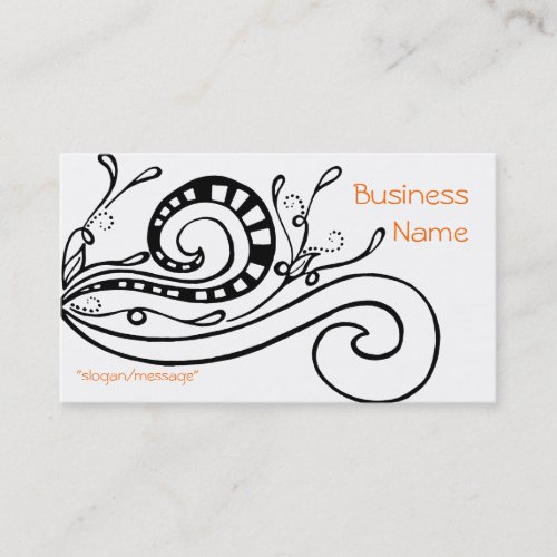 Black Swirled Doodle Design Business Card