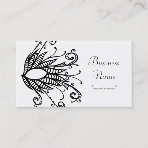 Black Swirled Mask Design Business Card