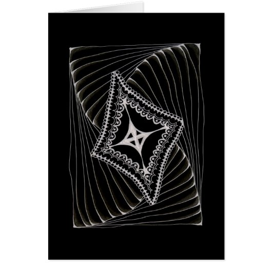 Black Swirling Kite Doodle Cards (Front)
