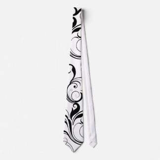 Black Swirls 2 Unique Black/White Design Tie