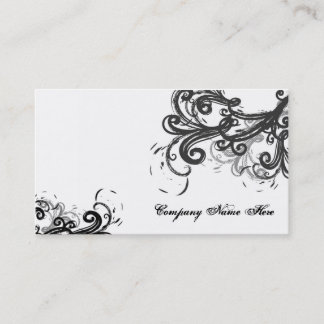 black swirls business card