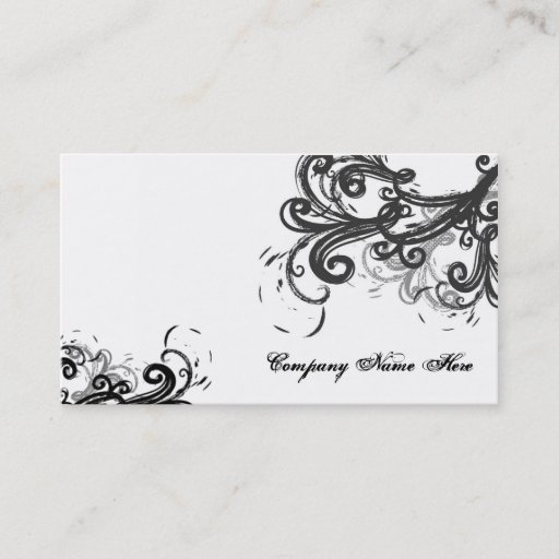 Customizable black swirls business card