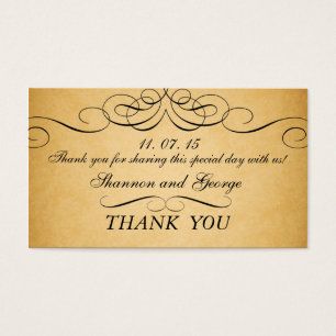 Black Swirls Damask Vintage Wedding Favor Tag