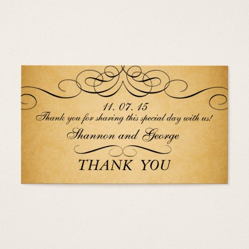 Customizable Black Swirls Damask Vintage Wedding Favor Tag Business Card Templates