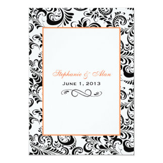 Black Orange Swirls Invitations Announcements Zazzle Black Swirls Orange Wedding Invitation